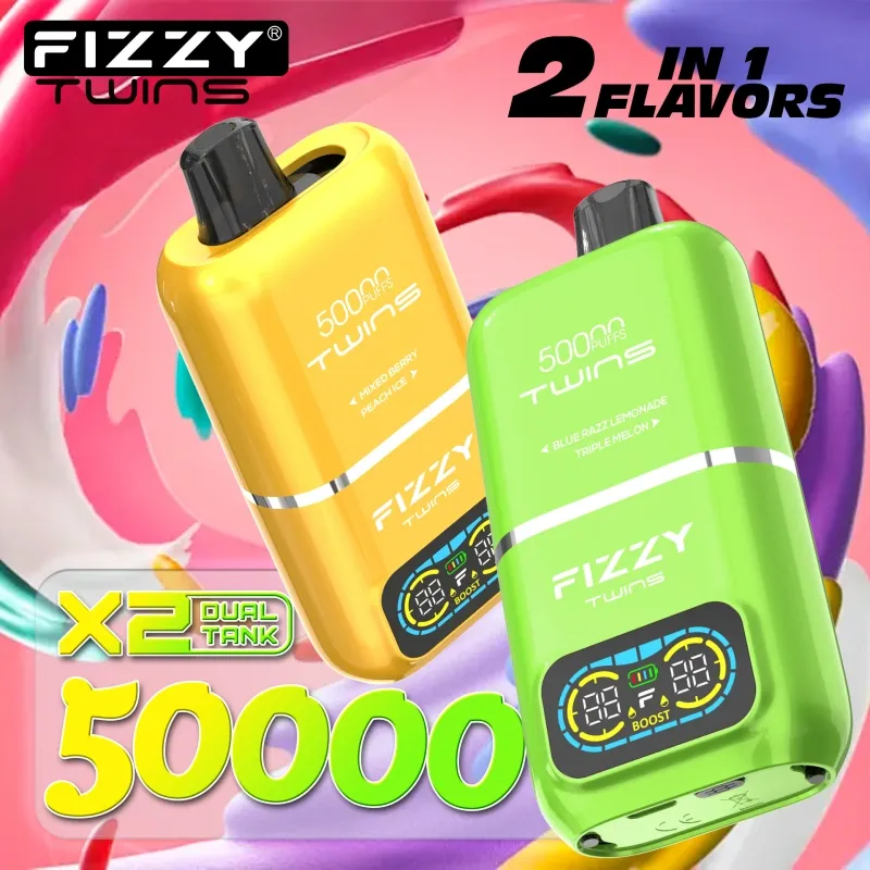Fizzy 50k Puffs 50000 Twins 2-dalam-1 EU Warehouse Disposable Vape